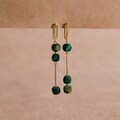 Mona | Asymmetrical Geometric Tourmaline Tiger Eye Earrings, 14K Gold Plated Healing Gemstone Jewelry product logo