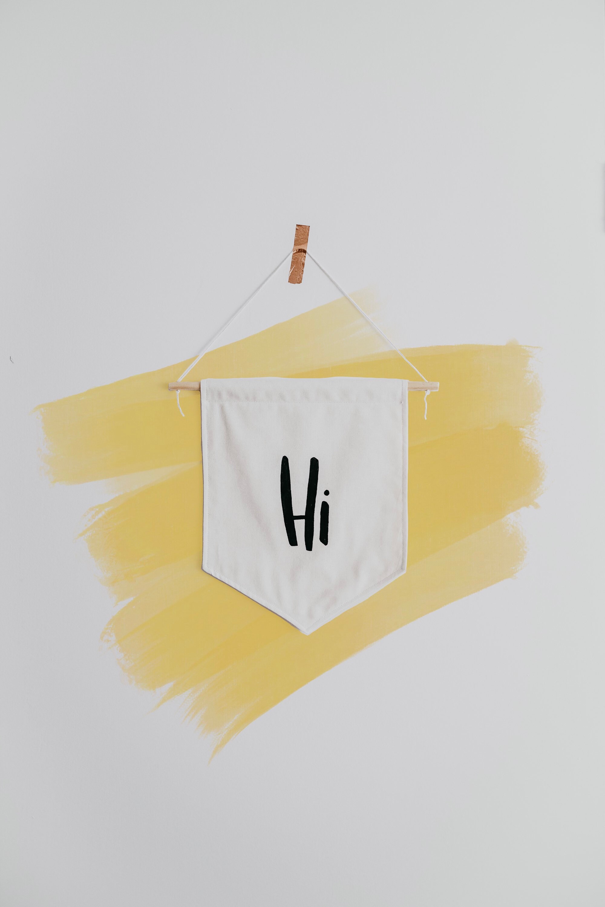 Hi Wall Decor Banner Hand painted Hanging Flag Banner Etsy