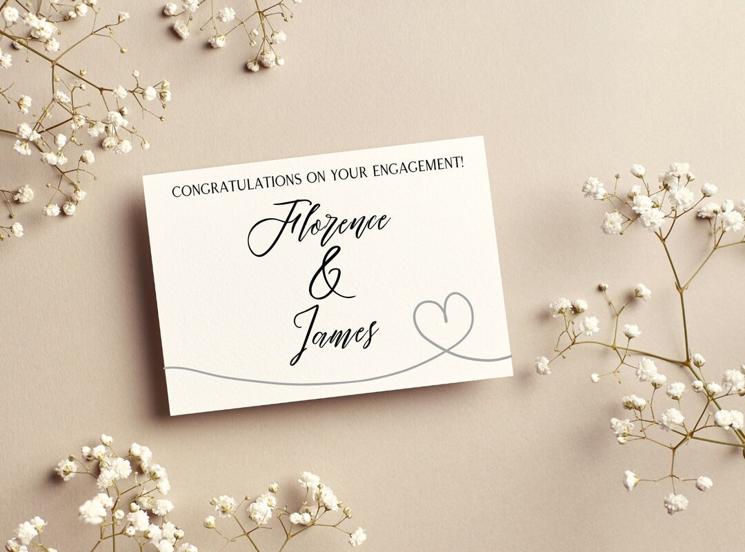 Custom Personalized Engagement Card Cards for Fiance Newly Engaged