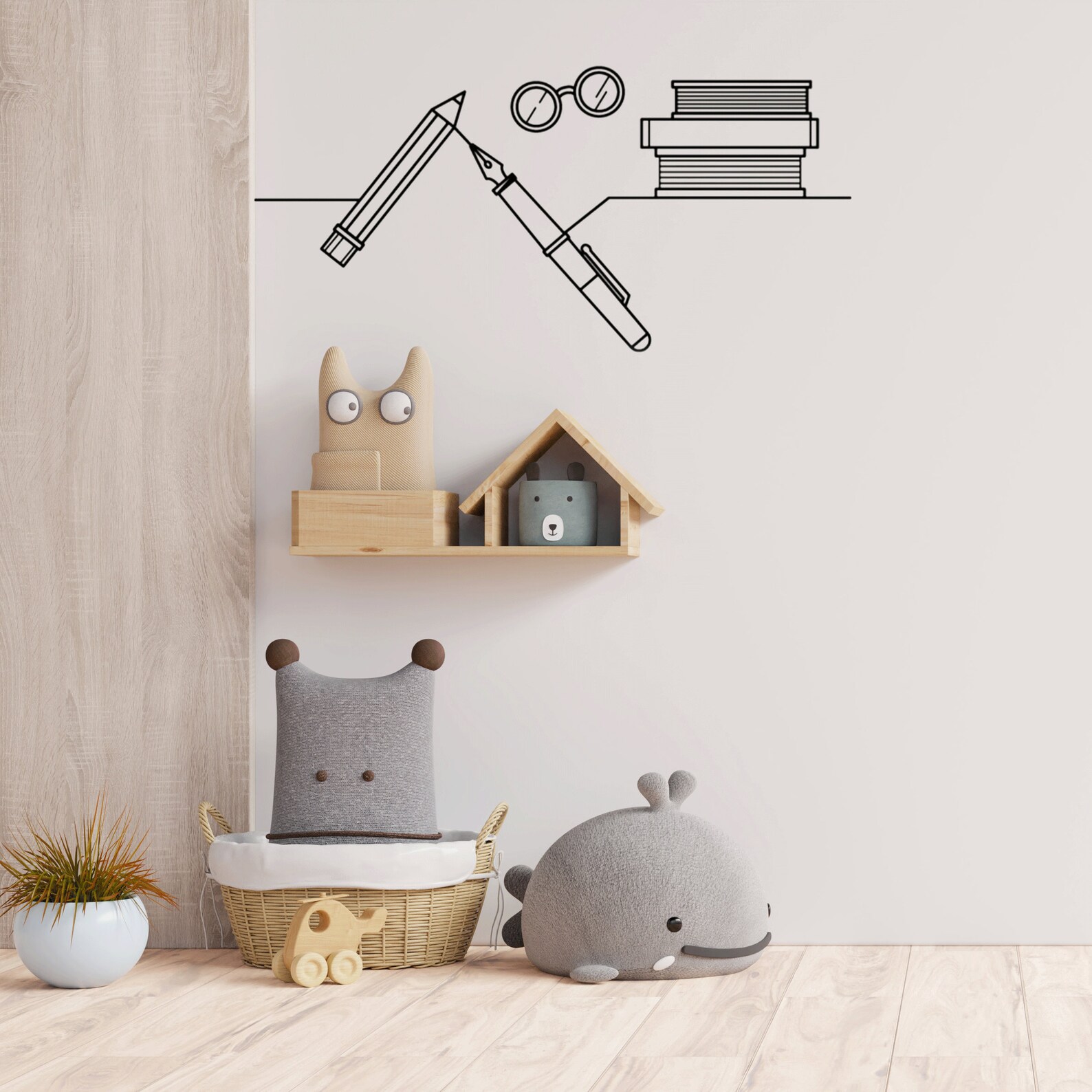 School Wall Decals Line Art Decal for Kids Back to School Etsy