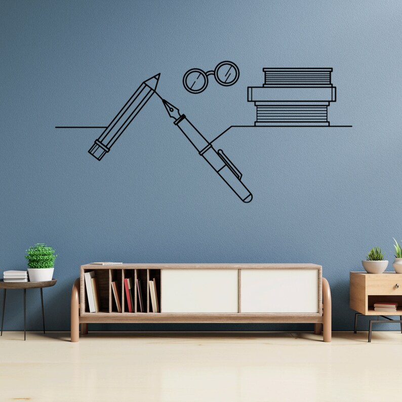 School Wall Decals Line Art Decal for Kids Back to School Etsy