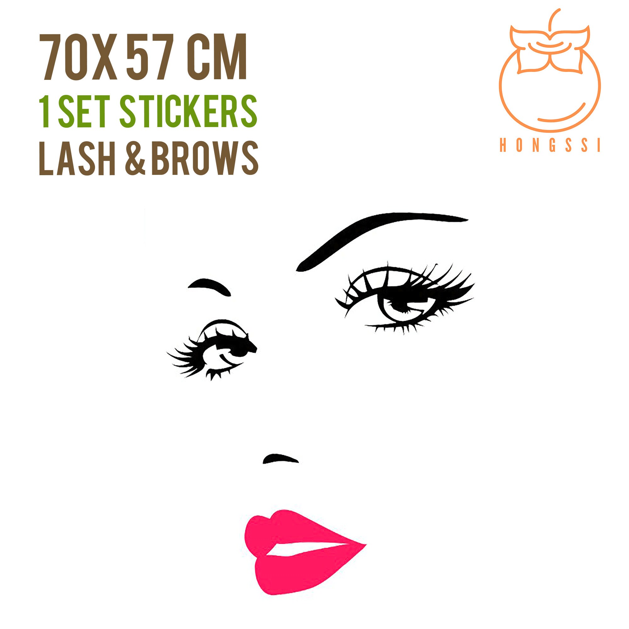 Lash & Brows Eyes Beauty Red Lips Wall Beauty Decals - Etsy