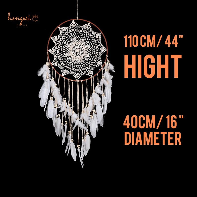 Large Handmade Feather Dream Catcher 110cm/44 In Wall Etsy