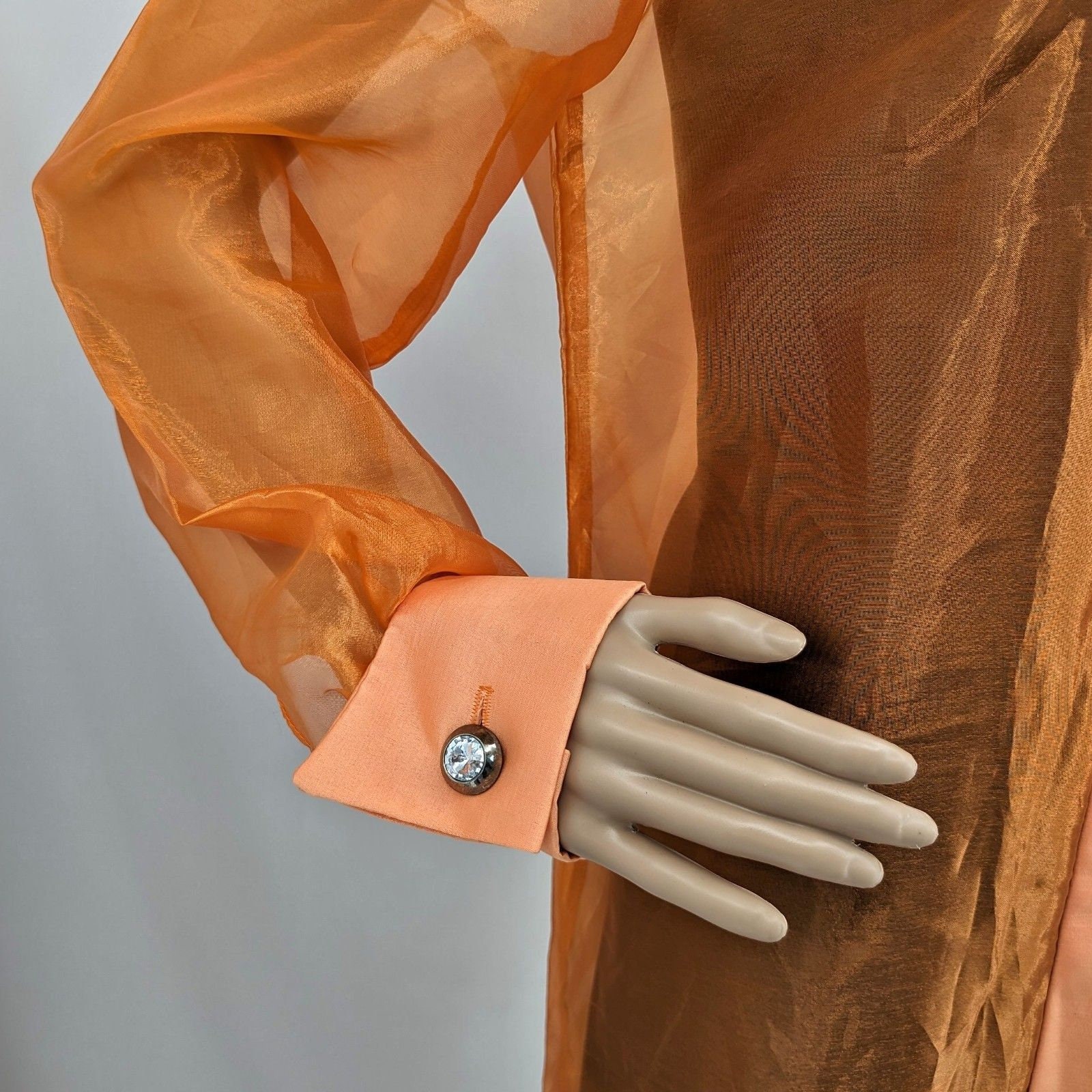 Vintage 1990s Fashion Network Outfit Orange Organza Sheer