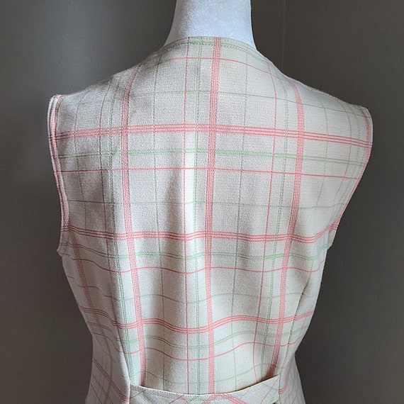 Vintage 60s Jantzen Vest Pink Plaid Knit 1960 Mod… - image 7