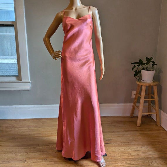 strapless open back dress Celinee Satin Maxi Gown | Hot Pink | Debs & Prom main image 0