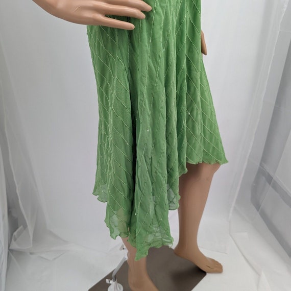 Vintage y2k Nikki Mac Strapless Dress Green Beade… - image 6