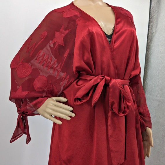 Vintage 90s Victoria's Secret Gold Label Red Robe… - image 5