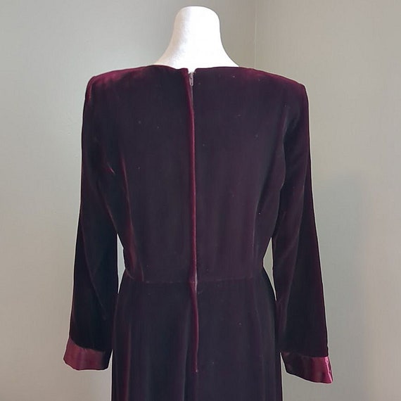 Vintage 90s Talbots Velvet Dress Midi Babydoll Ma… - image 7