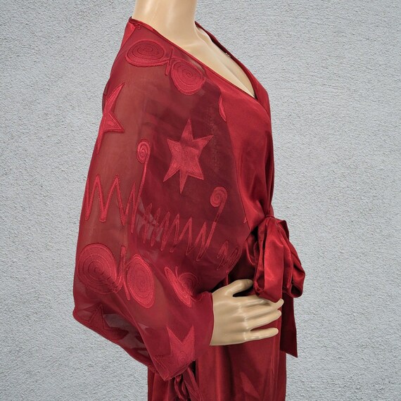 Vintage 90s Victoria's Secret Gold Label Red Robe… - image 4