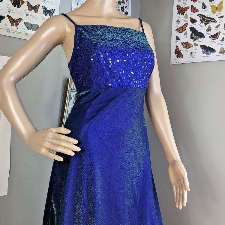 Vintage 90s Y2k Prom Dress Iridescent Dress Mermaid Purple Etsy