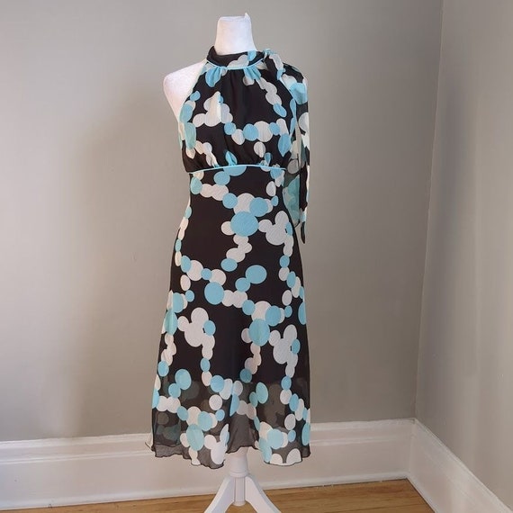 NWT Vintage y2k Trixxi Dress Polka Dot Blue Size … - image 2