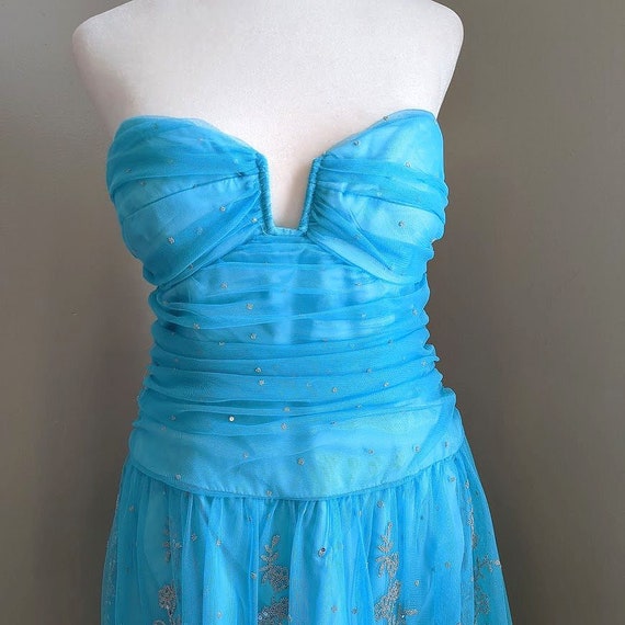 Vintage y2k Niki Livas Formal Dress Strapless Mes… - image 5