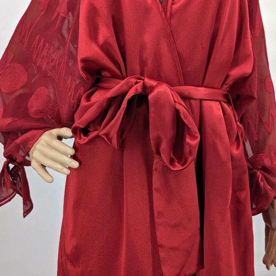 Vintage 90s Victoria's Secret Gold Label Red Robe… - image 8