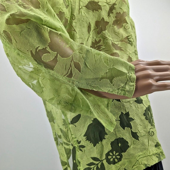 Vintage 2000s y2k Erin London Bright Green Shirt … - image 7