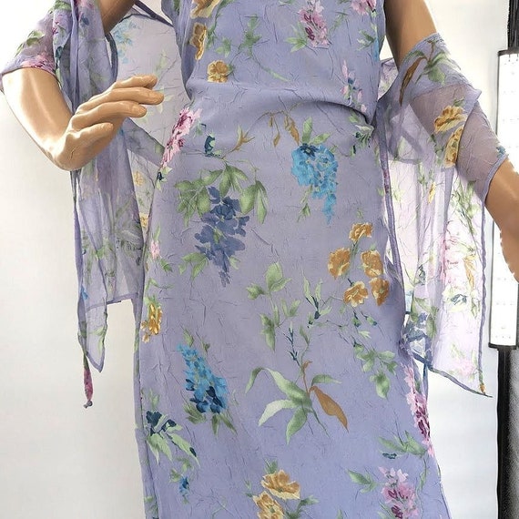 Vintage 90s Ultra Dress Maxi Dress Purple Floral … - image 5