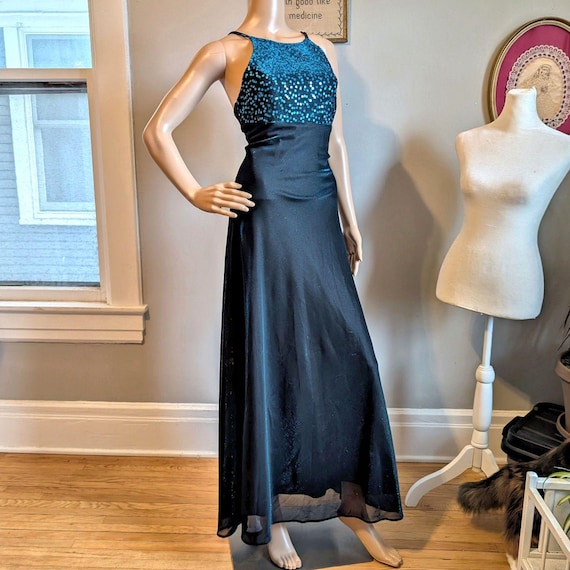 Vintage 1990s Blondie Nites Prom Dress Sequin Iridescent Whimsygoth Blue  JRS 5 - Etsy Israel
