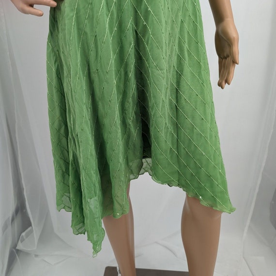 Vintage y2k Nikki Mac Strapless Dress Green Beade… - image 5