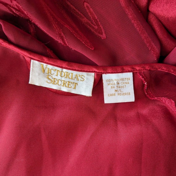 Vintage 90s Victoria's Secret Gold Label Red Robe… - image 10