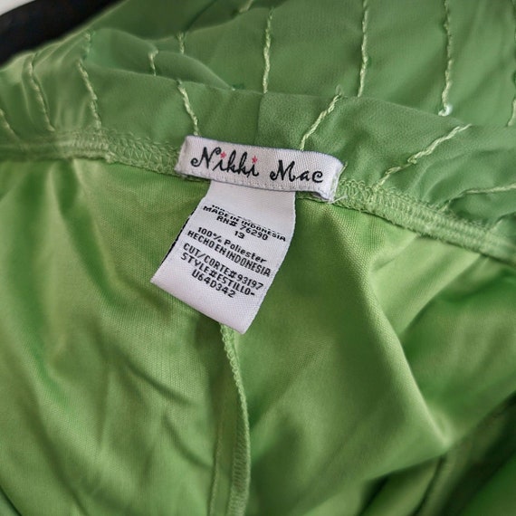 Vintage y2k Nikki Mac Strapless Dress Green Beade… - image 9