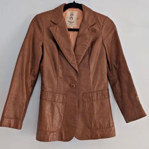 Veste en cuir Gassy Jack vintage des années 1970 blazer marron veste western taille 7