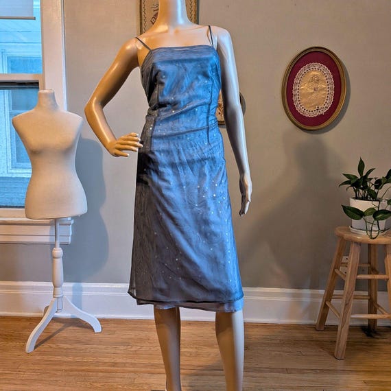 Vintage Y2K Express Mesh Midi Dress Mermaid Sequin Siren Gray Size 7/8 -  Etsy