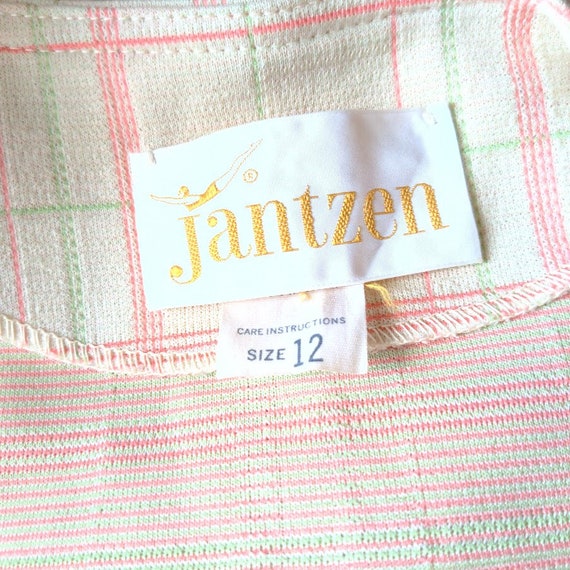 Vintage 60s Jantzen Vest Pink Plaid Knit 1960 Mod… - image 10