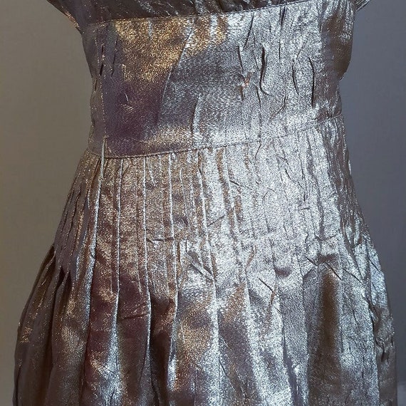 Vintage 90s Liz Claiborne Gold Dress Halter Maril… - image 3