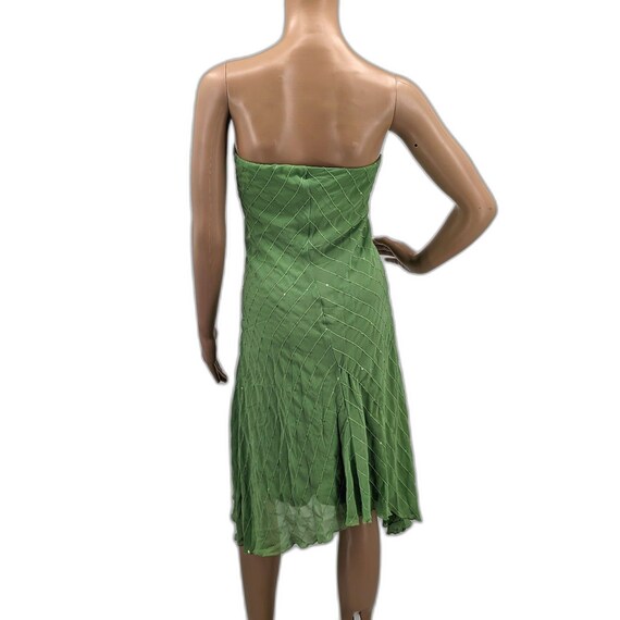 Vintage y2k Nikki Mac Strapless Dress Green Beade… - image 3