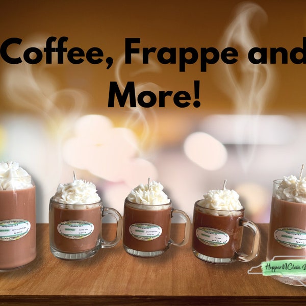 Fresh Brew Coffee| Hot Cocoa| Salted Carmel Frappe | Hazelnut | Spiced Pumpkin Latte Candles