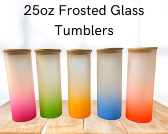 25 Oz Glass Tumbler with Straw