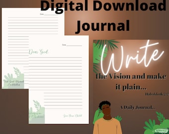 Digital Download** Write the Vision and Make if Plain Daily Journal- Male Version