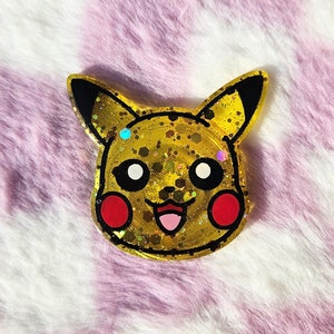 Yellow Anime Glitter Phone Grip