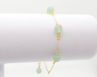 Aventurine Bracelet | Crystal Bracelet | Raw Natural Crystals | Green Aventurine Crystal Bracelet | 14K Gold Jewelry | Aventurine Jewelry