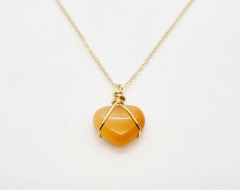 Carnelian Necklace | 14K Gold Necklace | Crystal Necklace | Carnelian Crystal | Chic Jewelry | Crystal Jewelry | Pendants | Layered Necklace