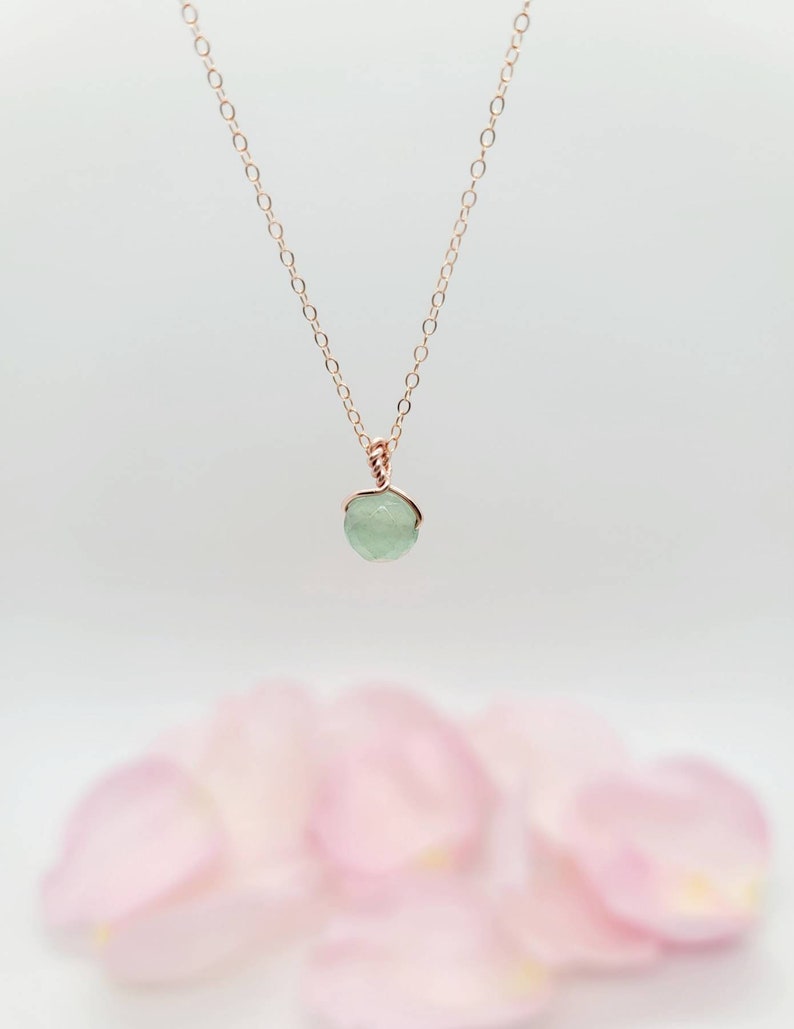 Aventurine Crystal Pendant  14K Gold Necklace  Aventurine image 2