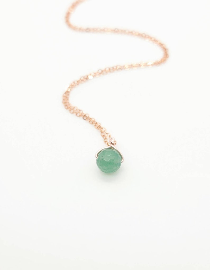 Aventurine Crystal Pendant  14K Gold Necklace  Aventurine image 3