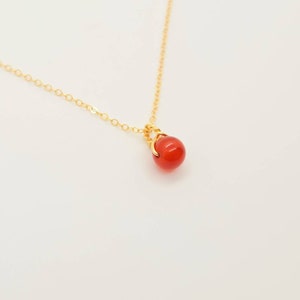 Carnelian Necklace | 14K Gold Necklace for Women | Crystal Necklace | Carnelian Crystal | Crystal Birthstone | Personalized Gifts