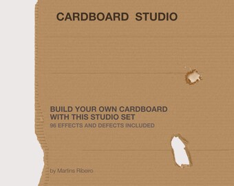 Cardboard Texture Studio：96種類のエフェクト、デジタルアセット（Photoshop、Affinity対応）（デジタルダウンロード）