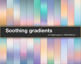 Soothing gradients digital papers for creative projects