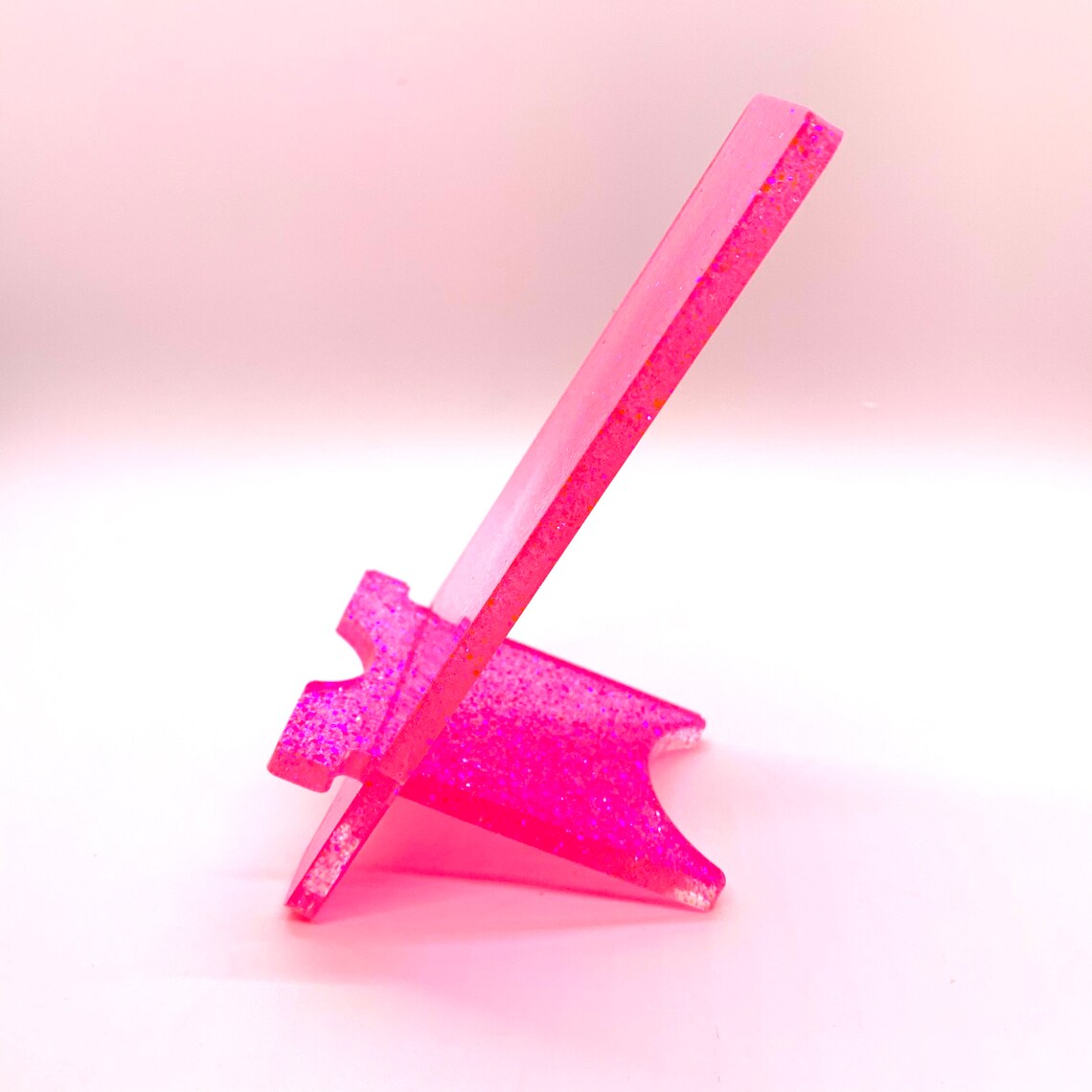 Resin Cellphone Holder with Hot Pink Glitter Etsy