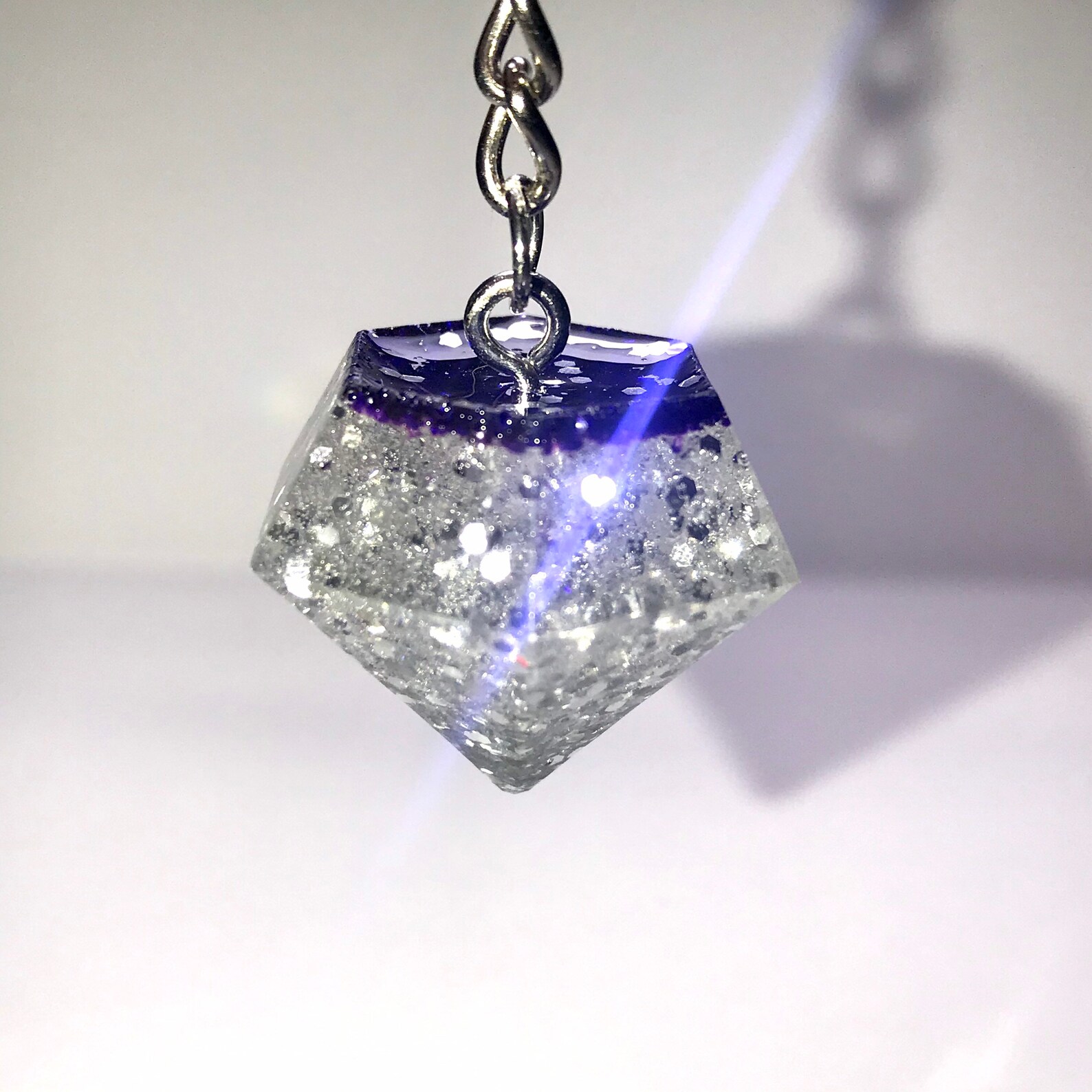 Diamond Resin Keychain w/Purple Top Etsy