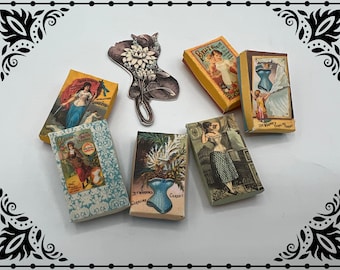 Vintage Corset Boxes 1/12 Dollhouse Miniature Digital Download