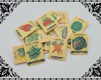 Vintage Seed Packets 1/12 Dollhouse Miniature Printable Digital Download