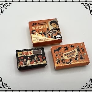 Bonbons d'Halloween Boîtes 1/12 Dollhouse Miniature imprimable Téléchargement numérique