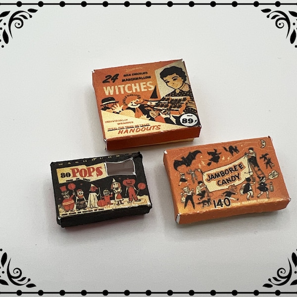 Halloween Candy Boxes 1/12 Dollhouse Miniature Printable Digital Download