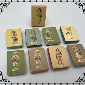 Victorian Vintage Angel Christmas Gift Boxes 1/12 Dollhouse Miniature Printable Digital Download