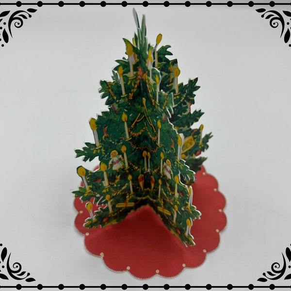 Christmas Tree Standee Paper Tree 1/12 Dollhouse Miniature Printable Digital Download