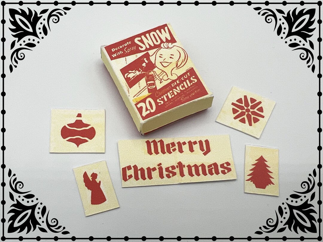 Vintage Christmas Stencils Set 12 Dollhouse Miniature Etsy vintage-christmas-stencils-set-12-dollhouse-miniature-etsy