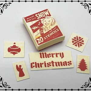 Vintage Christmas Stencils Set /12 Dollhouse Miniature Printable Digital Download